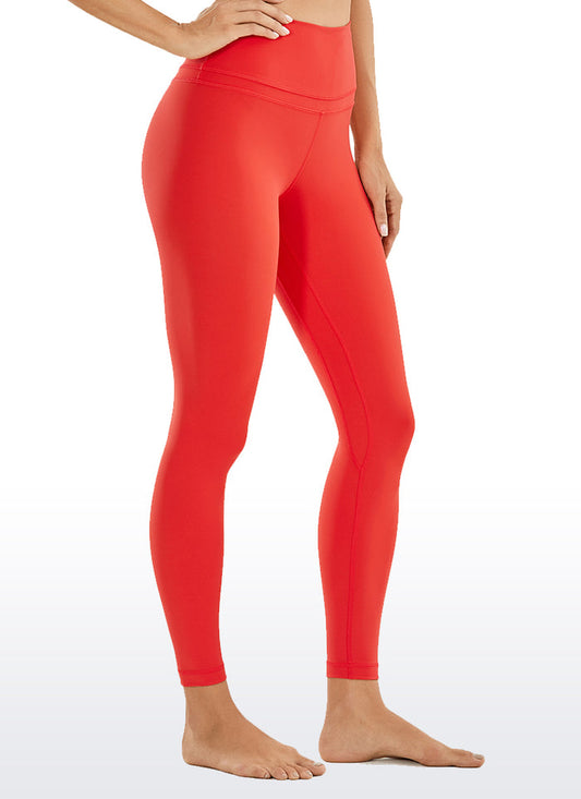 CRZ YOGA Women's Yoga Train High Rise Nakedfeel Leggings 25" 7/8 Pants Dark Red