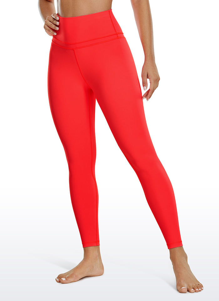 CRZ YOGA Women's Yoga Train High Rise Nakedfeel Leggings 25" 7/8 Pants Deep Red