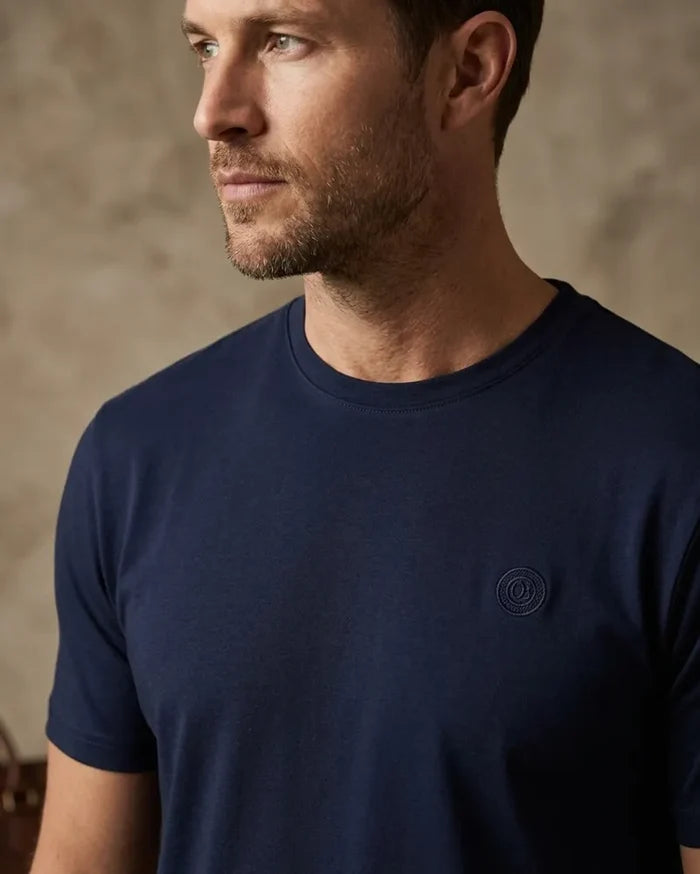Navy Round Neck Plain T Shirt