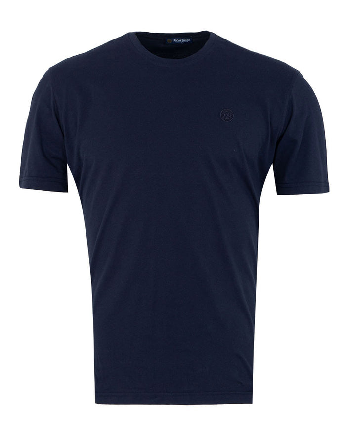 Navy Round Neck Plain T Shirt-Makrom