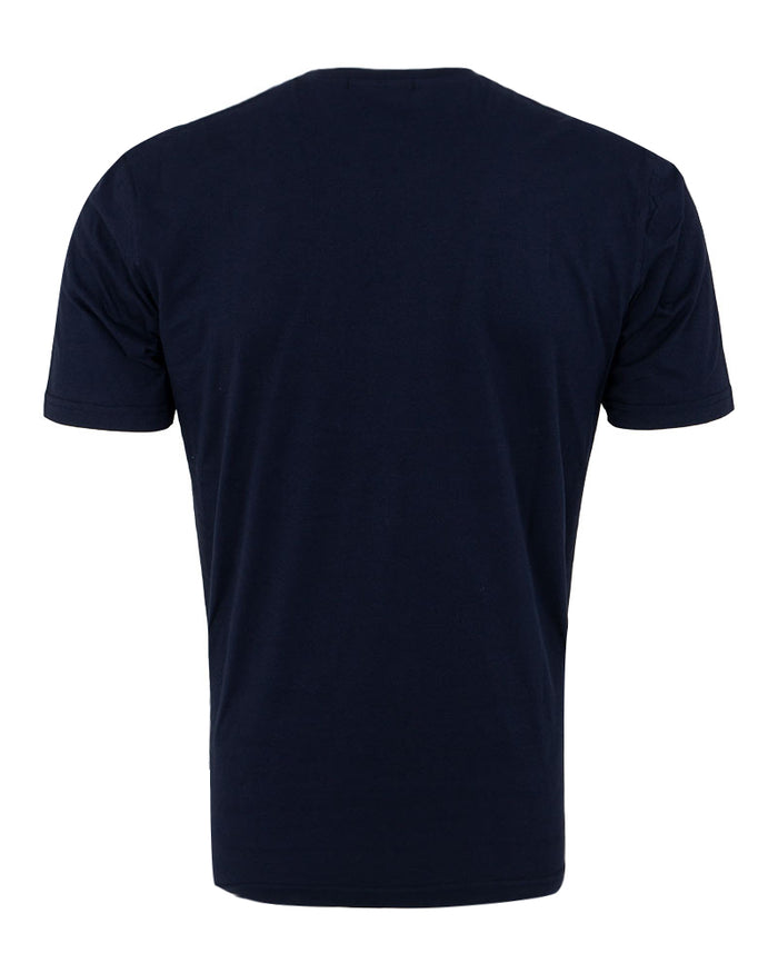 Navy Round Neck Plain T Shirt-Makrom