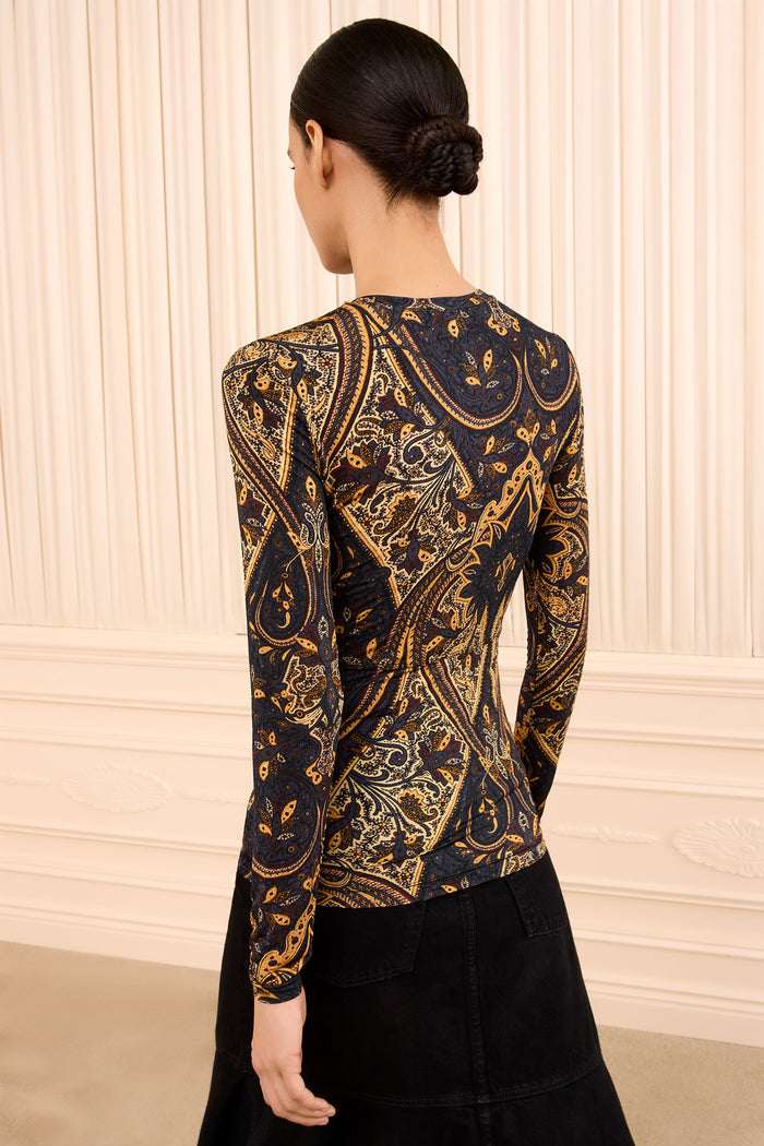 Neri Long Sleeve Jersey Top - Twilight Paisley