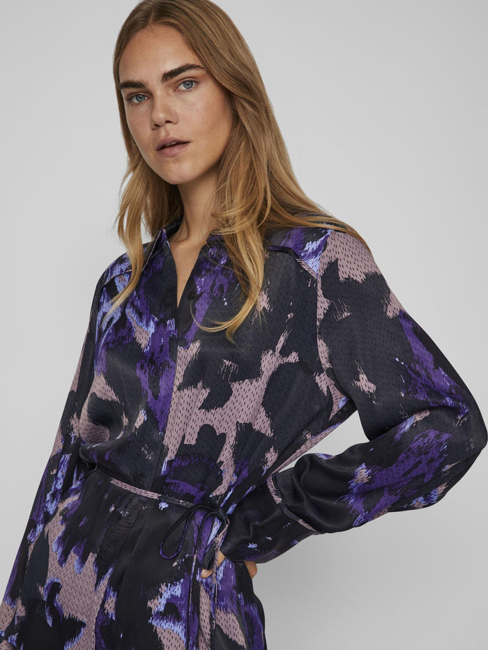 NILLA OVERSIZED SHIRT (BIRCH/BLACK)
