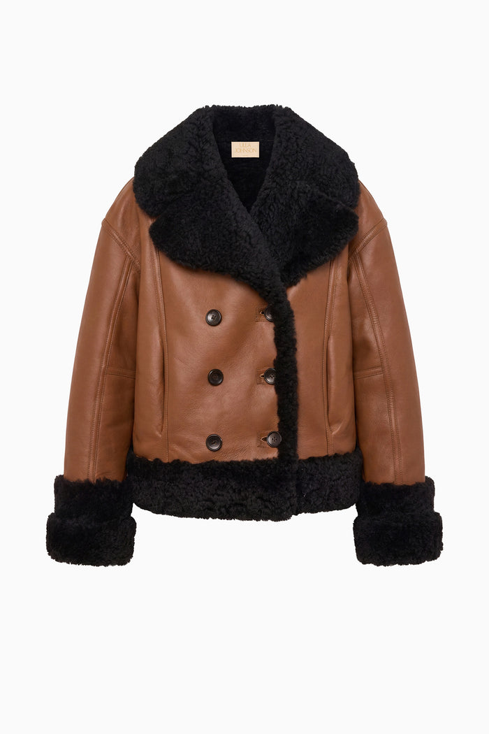 Nisha Reversible Shearling Coat - Noir