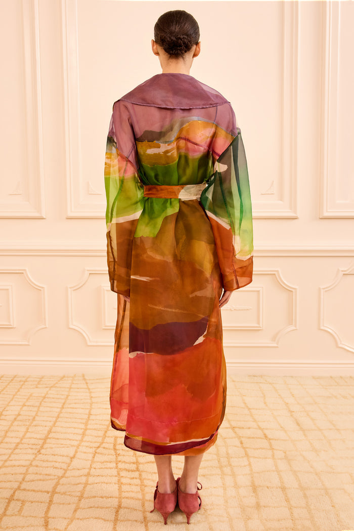 Transparent Silk Organza Coat - Back View | Ulla Johnson
