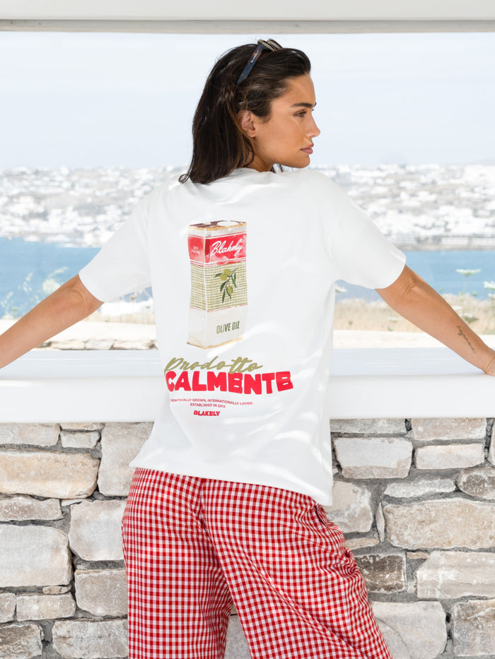Olea Olive Oil Oversized T-Shirt - White