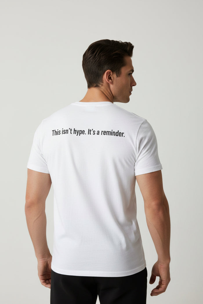 One Step Away Reminder Tee — Built for Quiet Strength