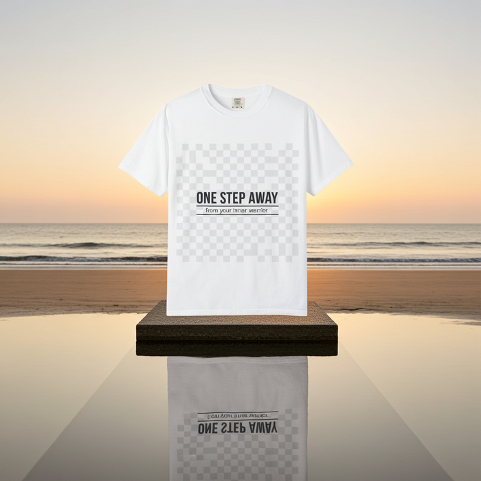 One Step Away Reminder Tee — Built for Quiet Strength