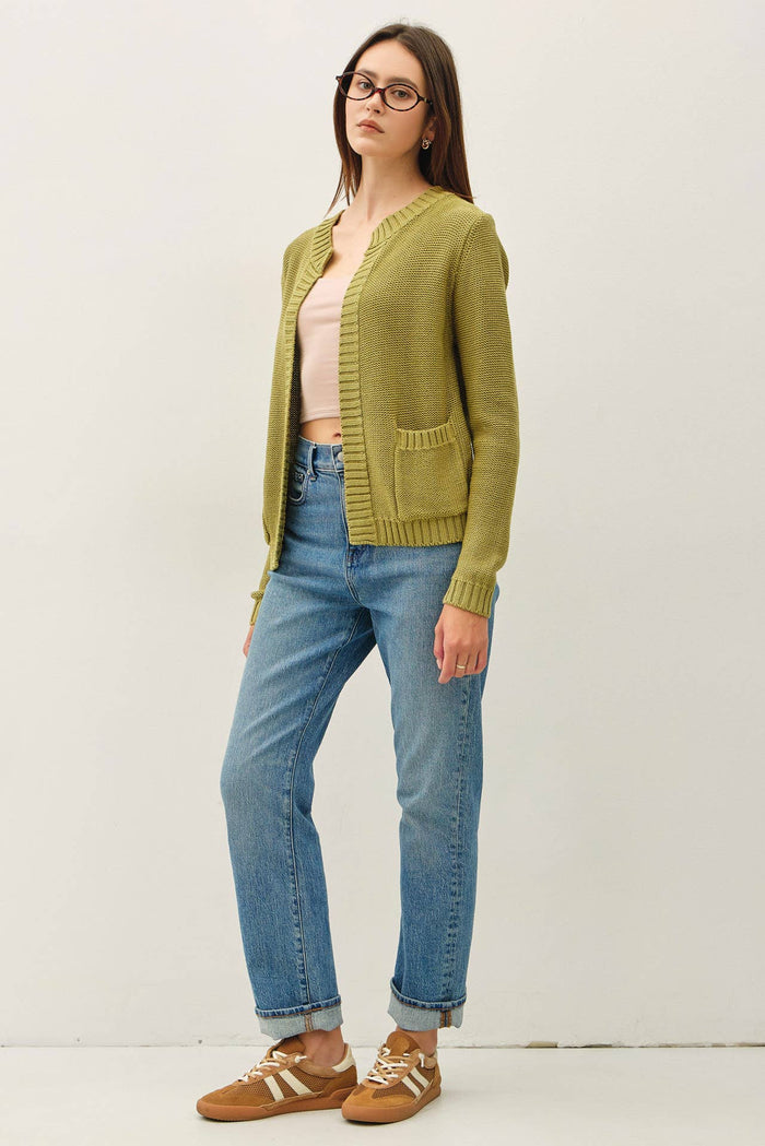 OPEN CARDIGAN WITH RIBBED EDGES
