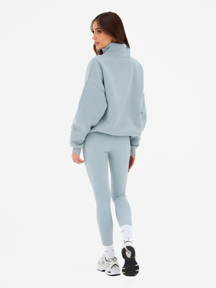 Outline Varsity 1/4 Zip Jumper - Mineral Blue