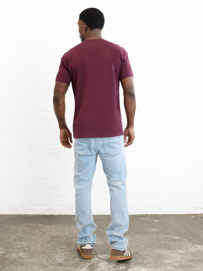 Outline Varsity Relaxed T-Shirt - Old Burgundy