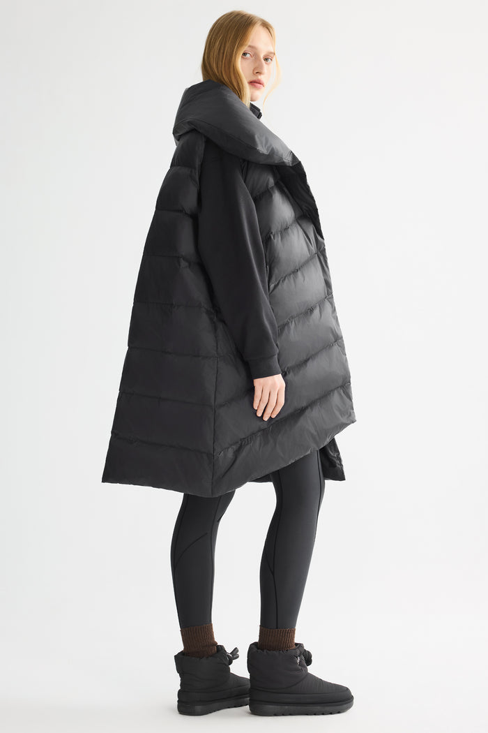 Orolay-Oversized Collar Puffer Down Vest-#color_Black