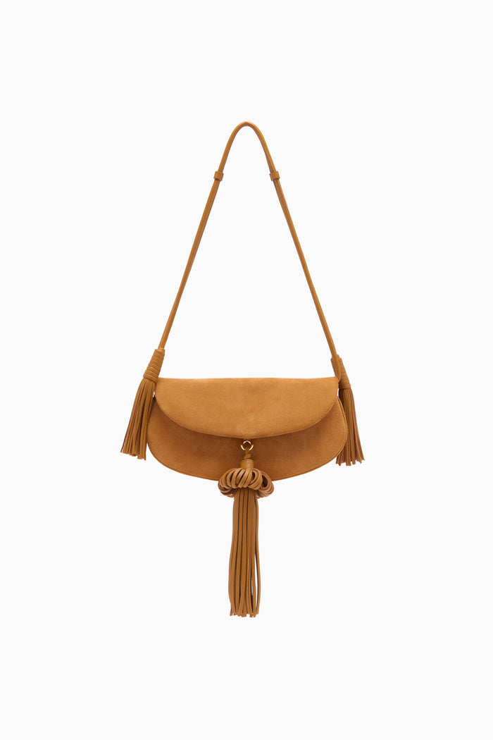Canyon Suede Paloma Tassel Flap Bag - Front View | Ulla Johnson