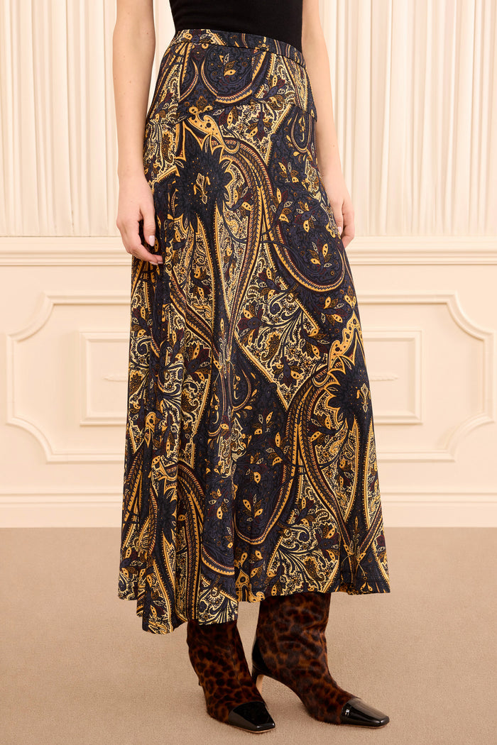 Paola Jersey Skirt - Twilight Paisley