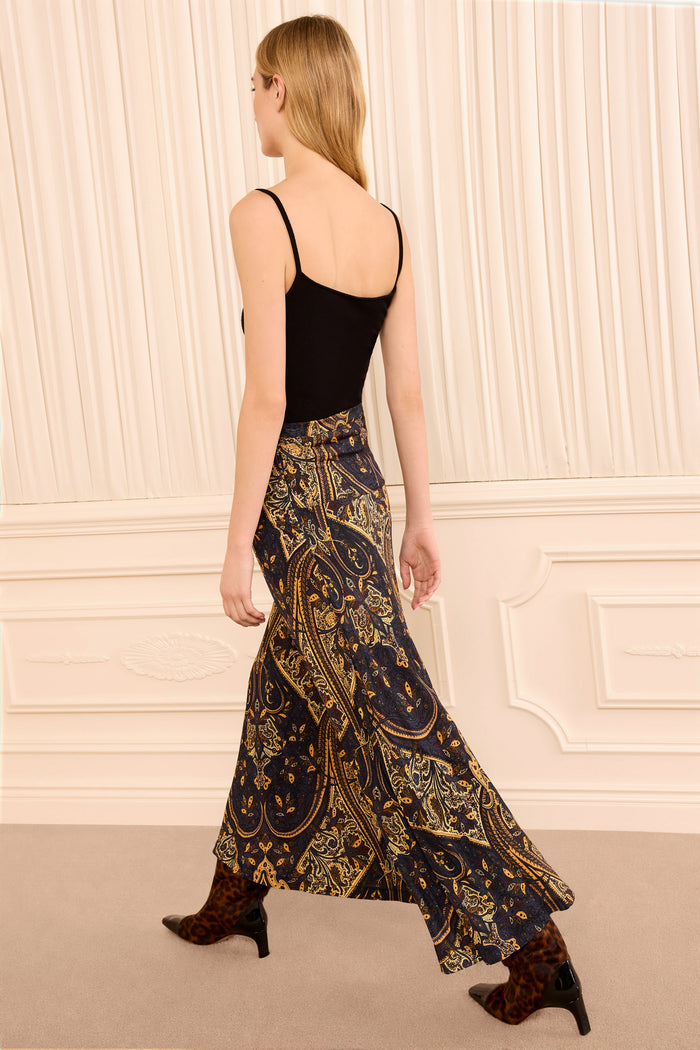 Paola Jersey Skirt - Twilight Paisley