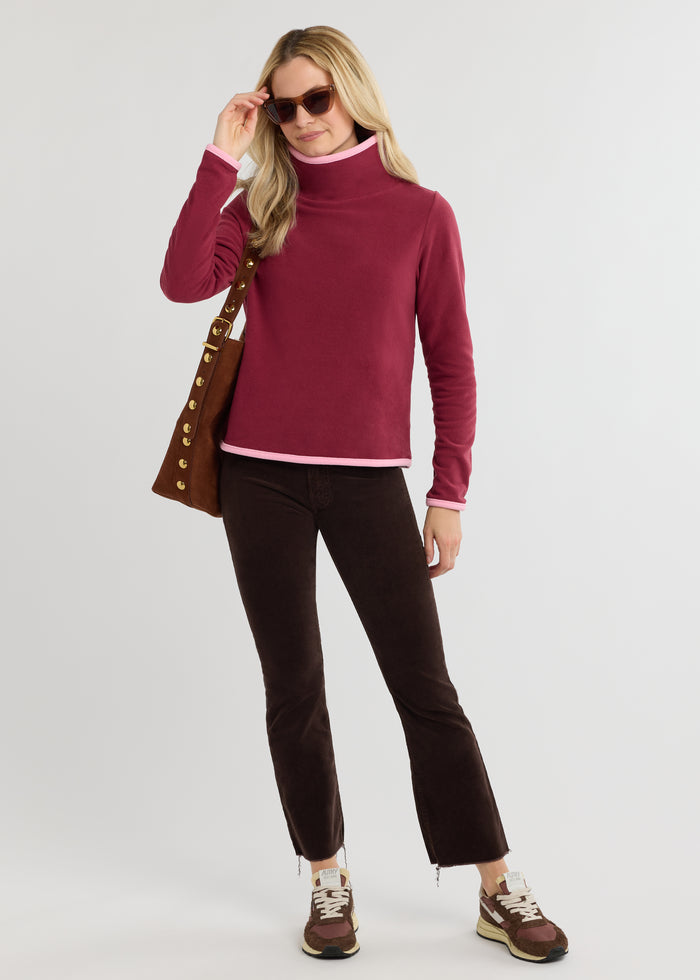 Park Slope with Tipping in Terry Fleece (Burgundy/Prism Pink)