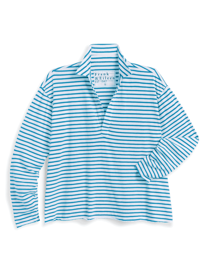 Blue and white striped shirt on a transparent background