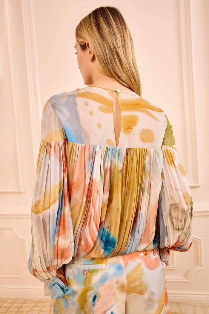 Western Dream Silk Chiffon Blouse - Back View Draped Detail | Ulla Johnson