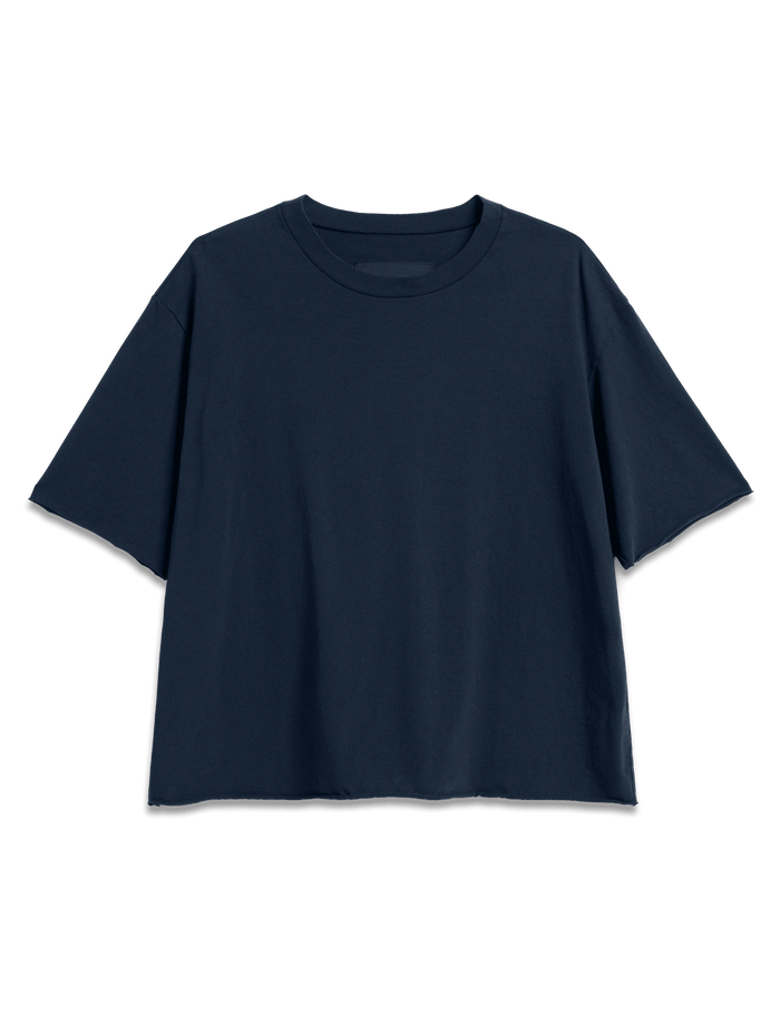Navy blue t-shirt on a transparent background