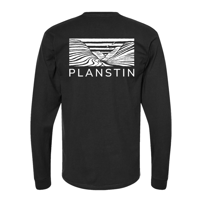 Planstin Rock Wave Long Sleeve T-Shirt (Black)