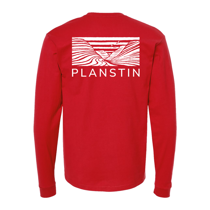 Planstin Rock Wave Long Sleeve T-Shirt (Red)