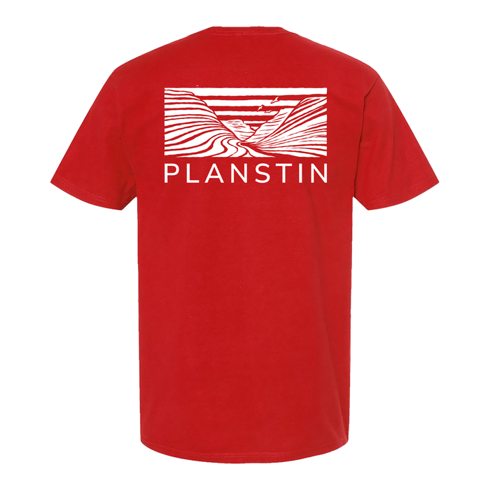 Planstin Rock Wave Short Sleeve T-Shirt (Red)