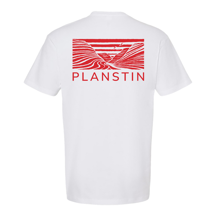 Planstin Rock Wave Short Sleeve T-Shirt (White)