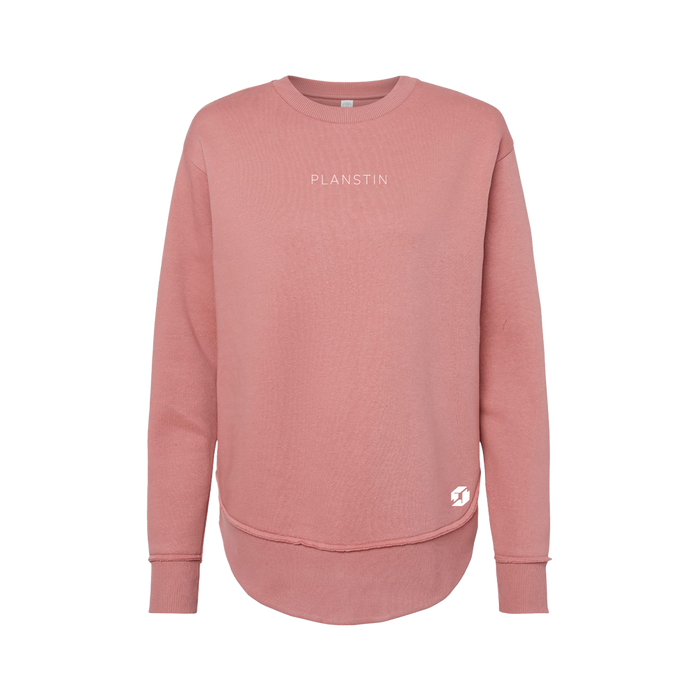Planstin Women's Fleece Crewneck Sweatshirt (Mauvelous)
