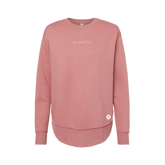 Planstin Women's Fleece Crewneck Sweatshirt (Mauvelous)