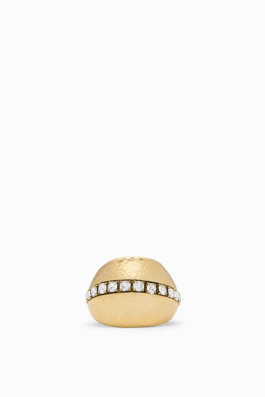 Pointed Ring w/ Pave - Brass