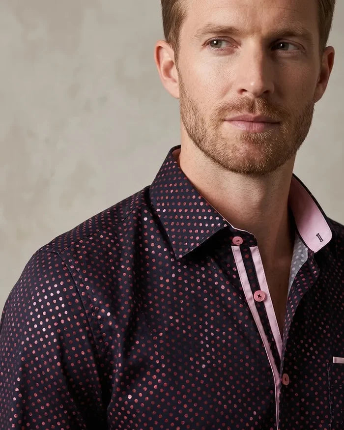 Polka Dot Print Pure Cotton Shirt-Makrom
