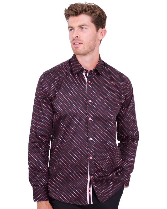 Polka Dot Print Pure Cotton Shirt-Makrom