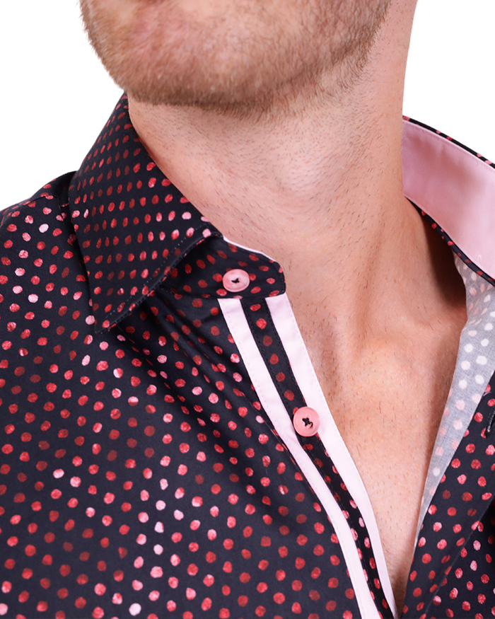 Polka Dot Print Pure Cotton Shirt-Makrom