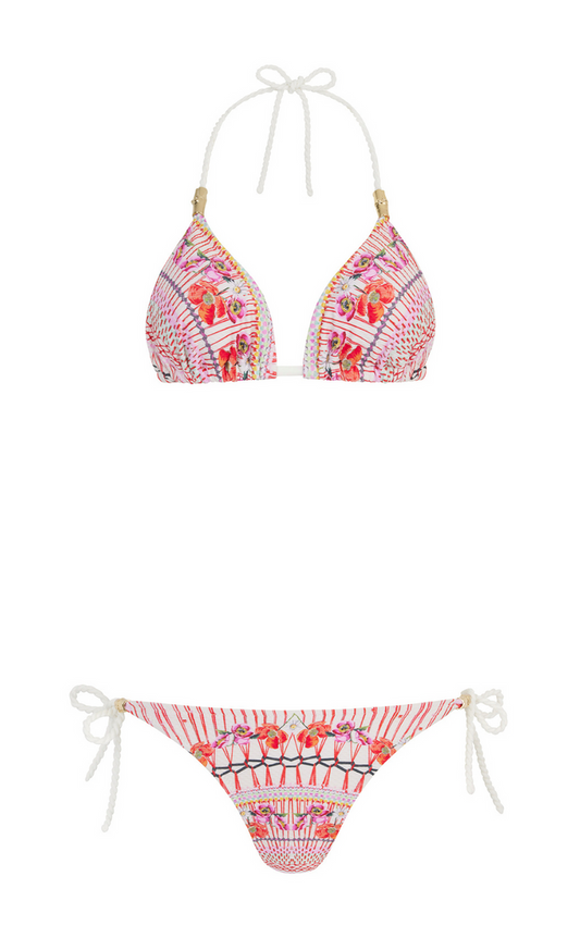 Pomegranate Triangle Bikini Top - Pink Mix