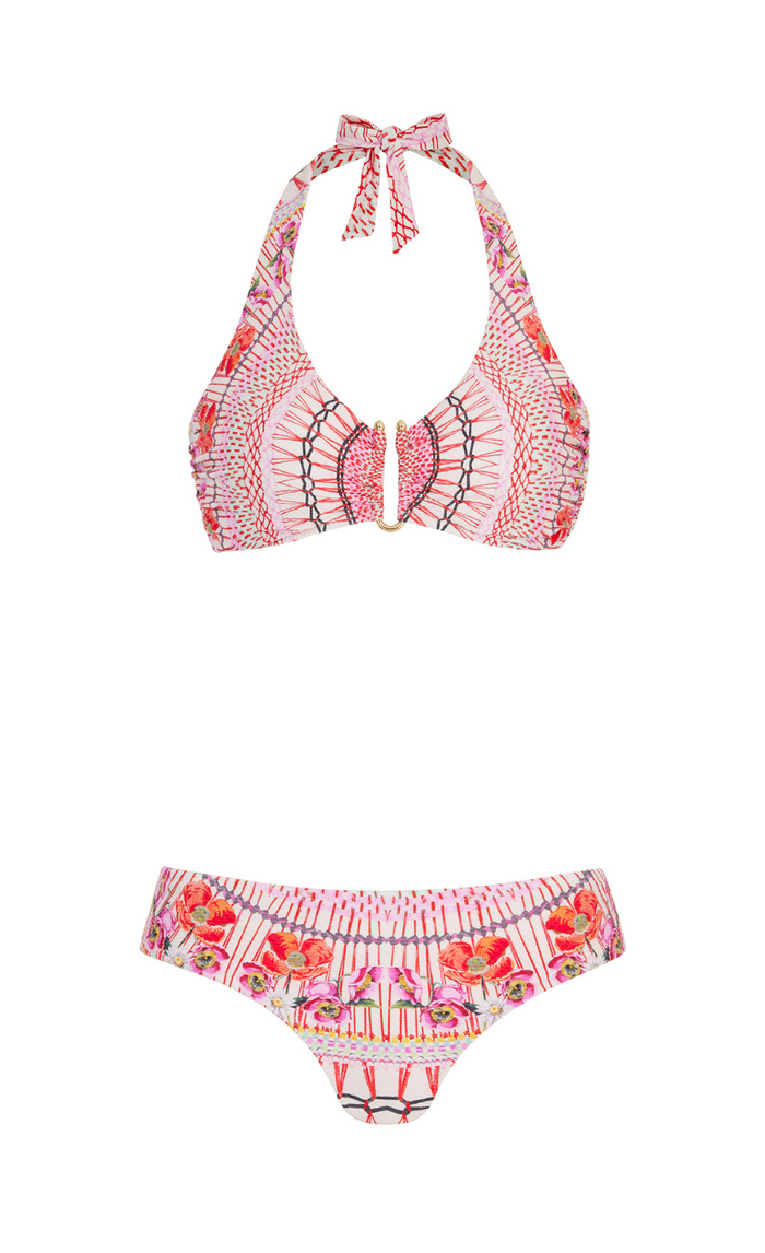 Pomegranate U-Bar Bikini Top - Pink Mix