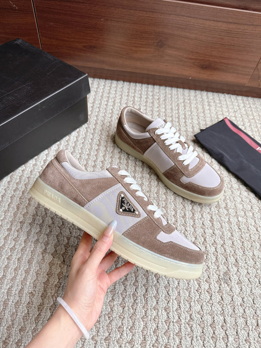 Prada Downtown Leather Suede Brown