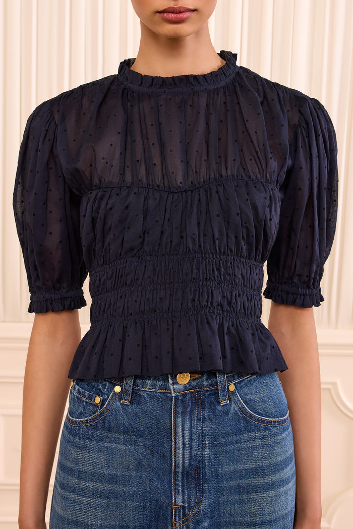 Rae Short Sleeve Cotton Top - Nightfall
