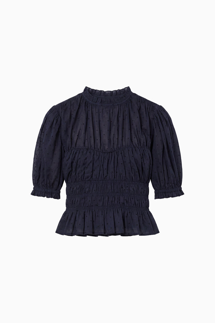 Rae Short Sleeve Cotton Top - Nightfall