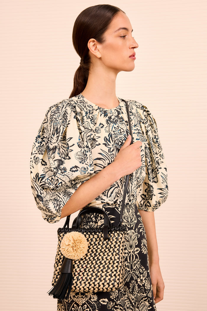 Geometric Raffia Crossbody - On Model | Ulla Johnson
