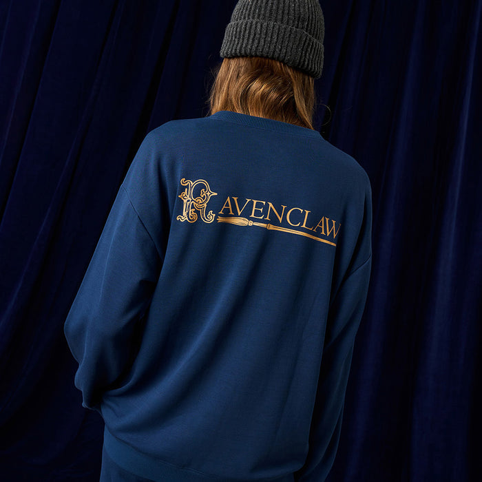 Back view of Harry Potter Ravenclaw sweatshirt with printed text