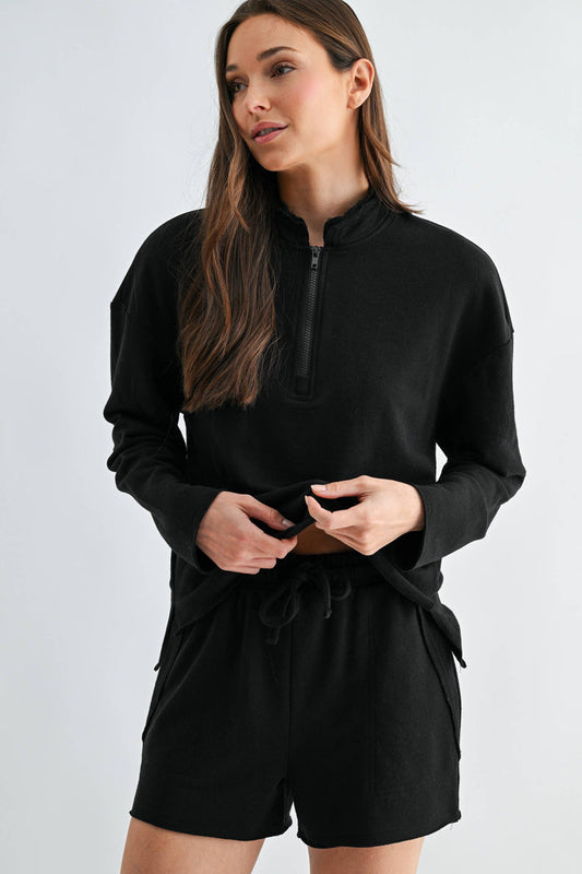 Raw Edge Half-Zip Set