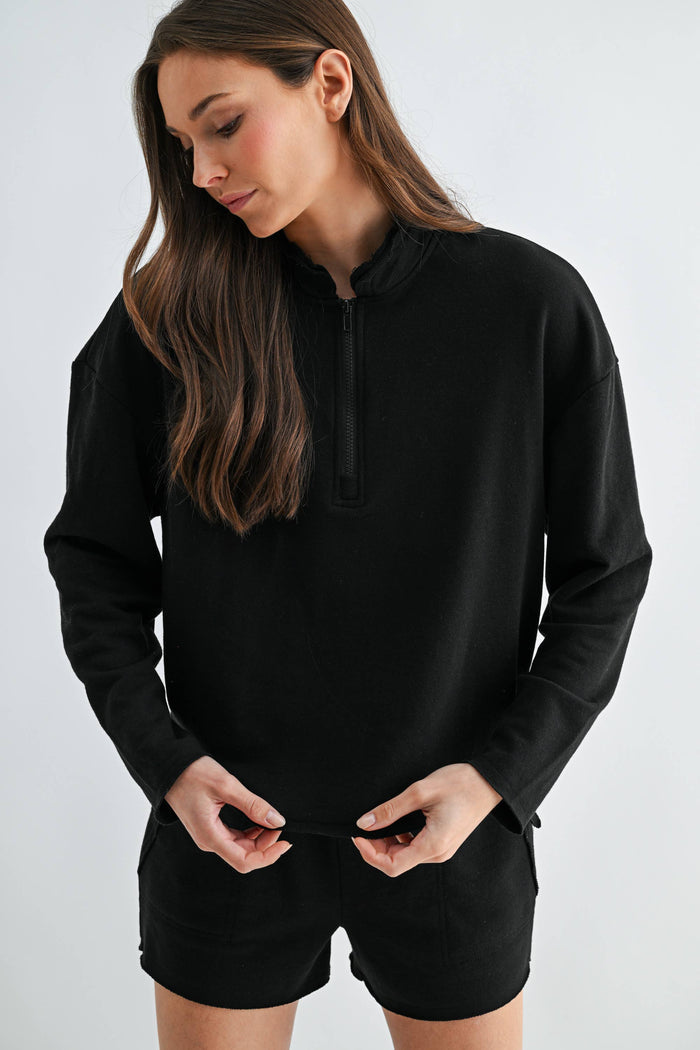 Raw Edge Half-Zip Set