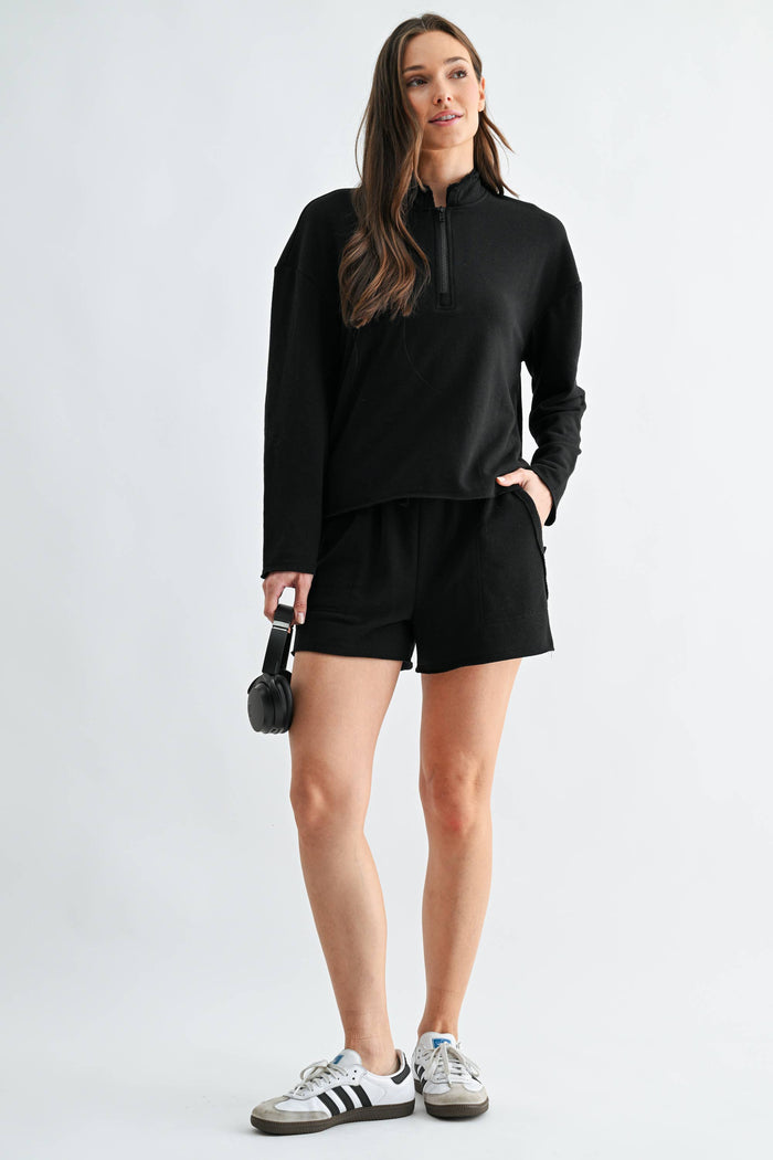 Raw Edge Half-Zip Set