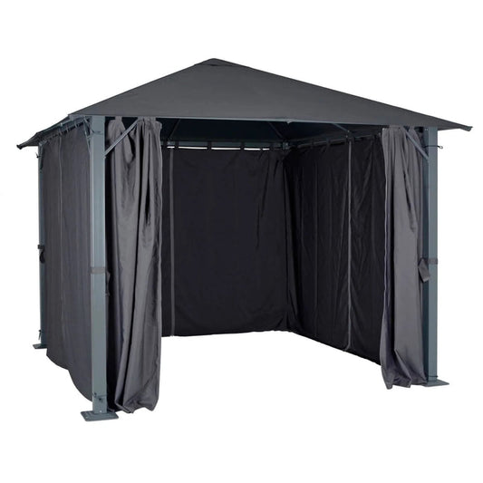 Replacement Gazebo Walls Pack for Azuma Pavillion 3x3m Grey Waterproof Sides
