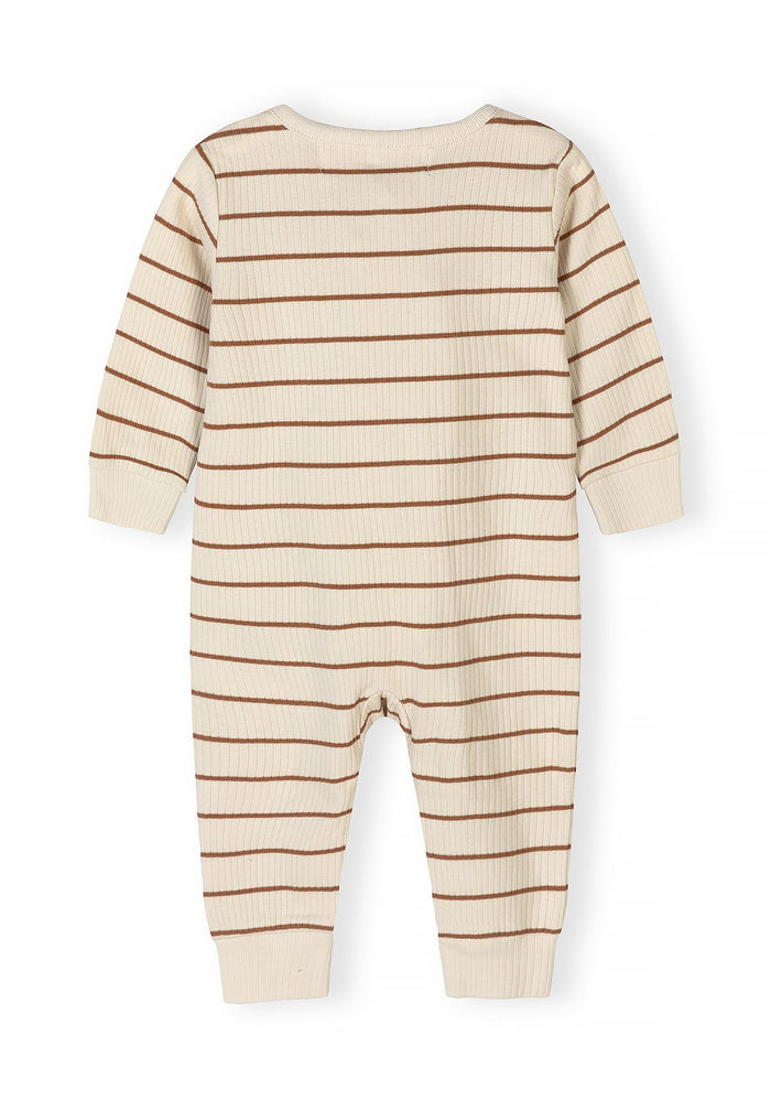 Baby Rompers 3-Pack, Ribbed Giraffe, Neutral - 5