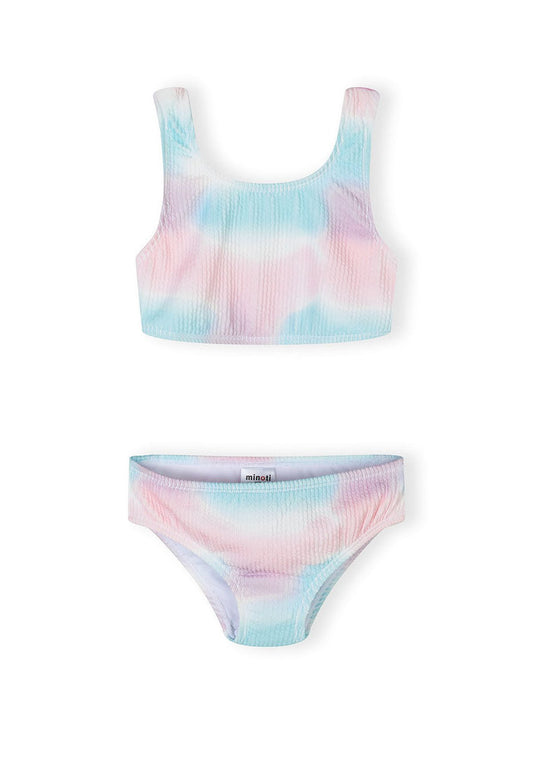 Tie-Dye Bikini Set, Ribbed, Pink Blue - 1