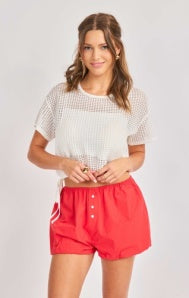 Ridge Elastic Hem Top
