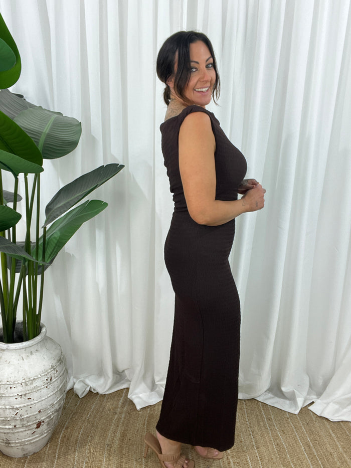 Rocher Dress- Brown