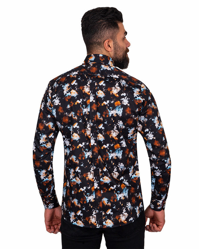 Rustic Pure Cotton Print Shirt-Makrom