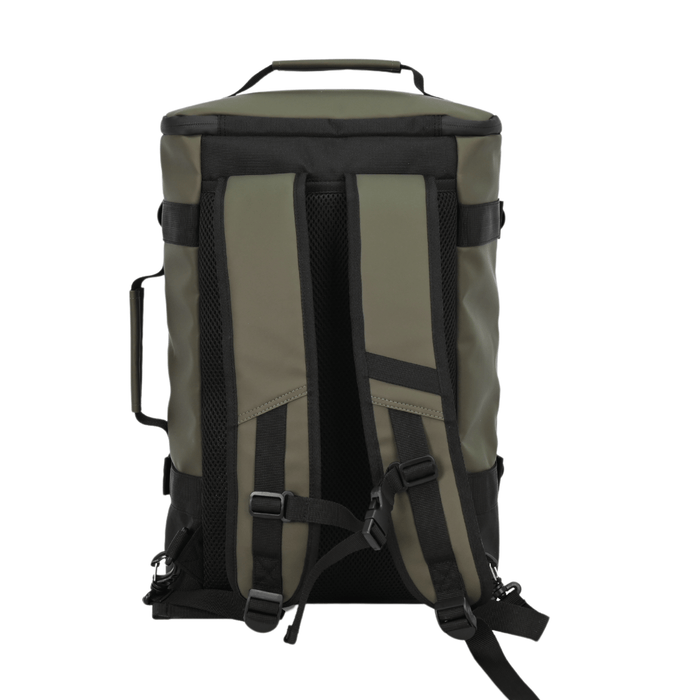 back view of backwith with airflow mesh and carry straps with adjustable options